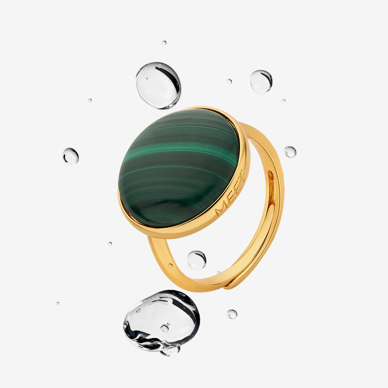 Totwoo MEET Malachite Smart Ring (18K Gold plated Silver)